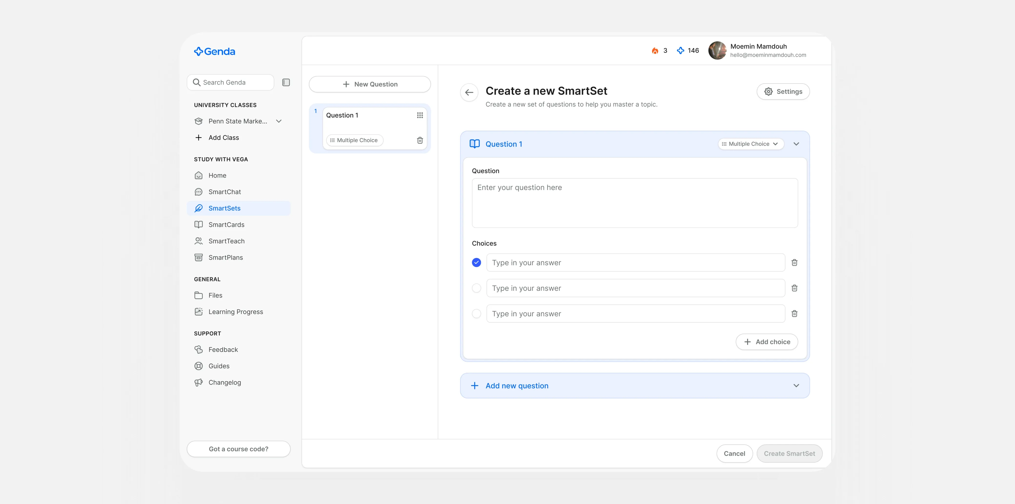Creating a new SmartSet