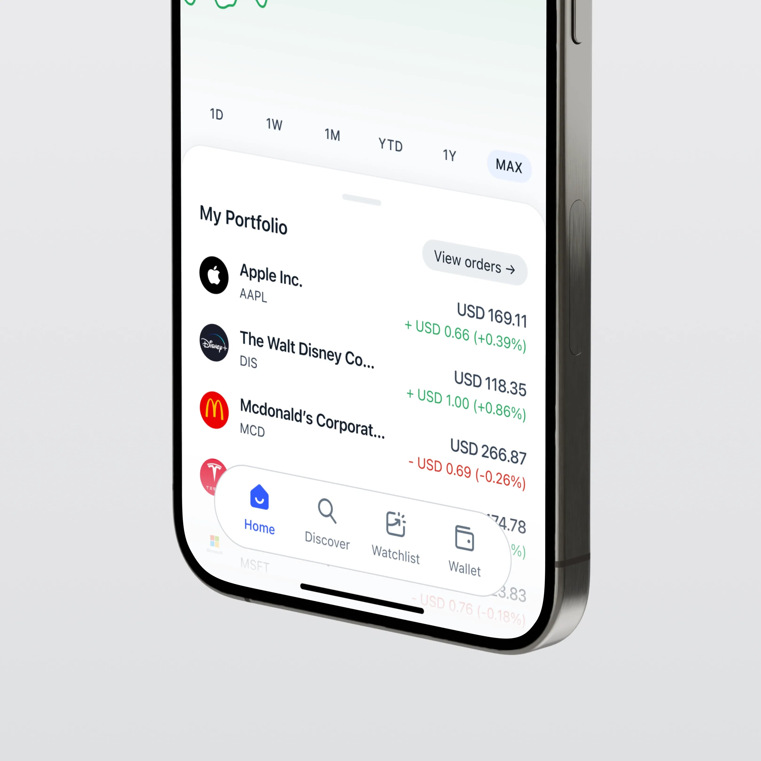 Angeled iPhone Mockup of Fintech Client Work
